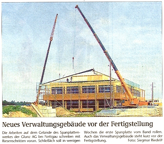 Nettgau, neues Verwaltungsgebäude vor der Fertigstellung